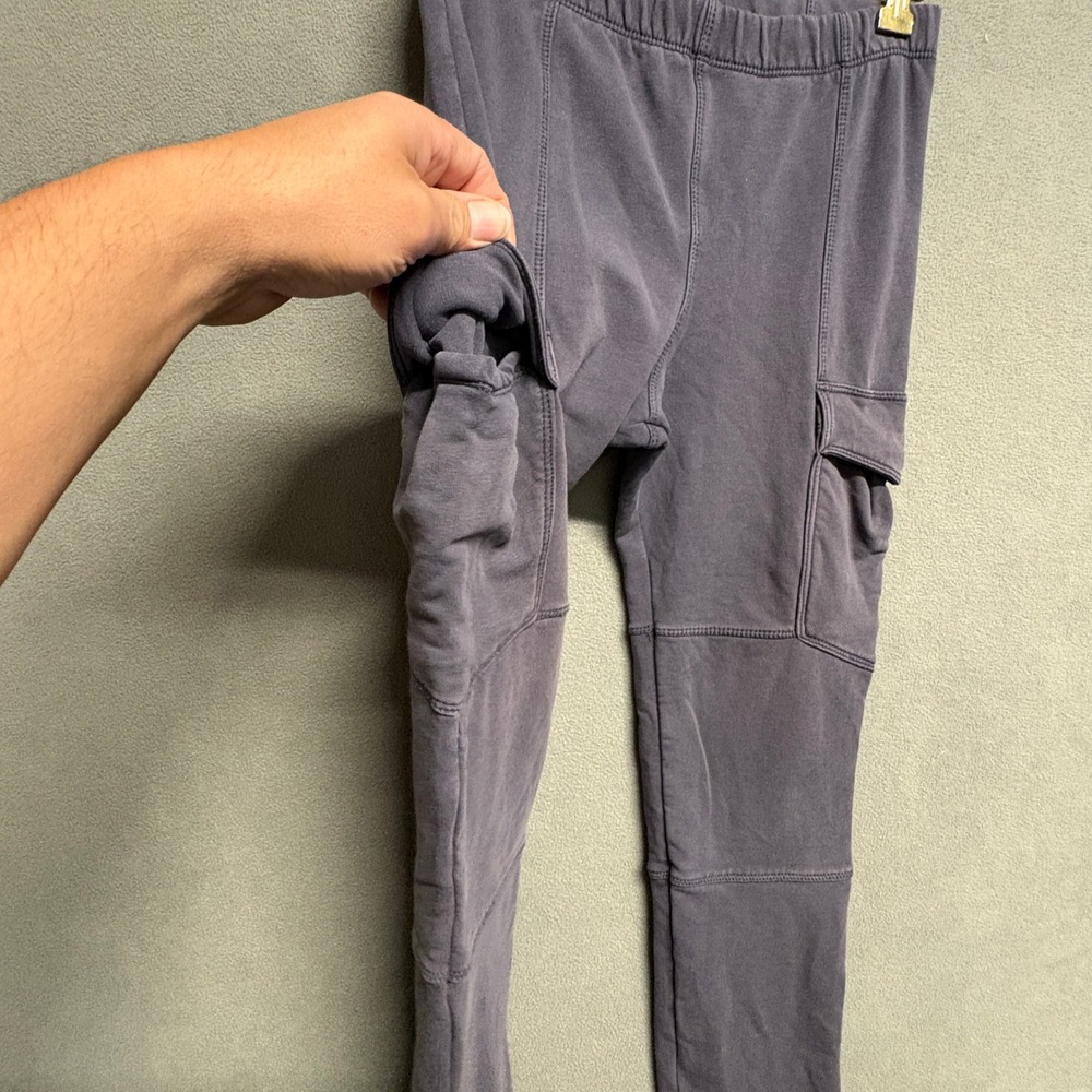 Tea Collection Cargo Leggings Sz 14 Gray Utility Knit Kids Pants Good Condition - Picture 6 of 14